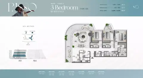 Passo: Floor plan Type 03-Tower A, 2,280 sq ft