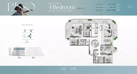 Passo: Floor plan Type 04-Tower A, 4,012 sq ft