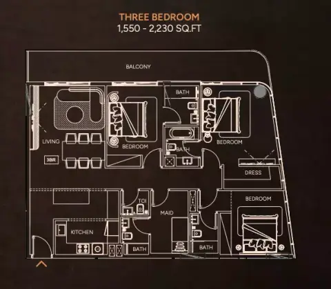 Weston: Floor plan Type 1, 1,550 sq ft