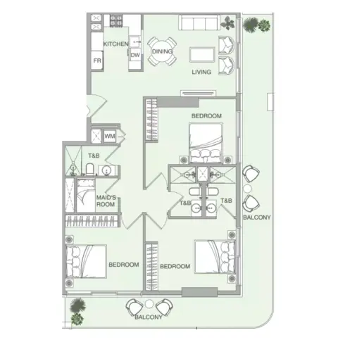 VERDAN1A Phase 4: Floor plan Type A, 1,522 sq ft