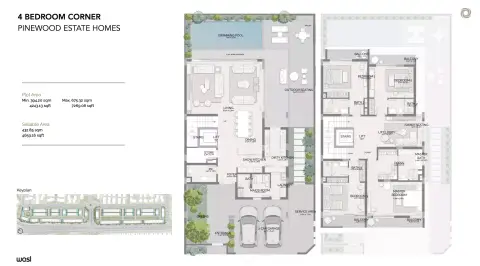 Pinewood Village: Floor plan Type B, 4,659 sq ft