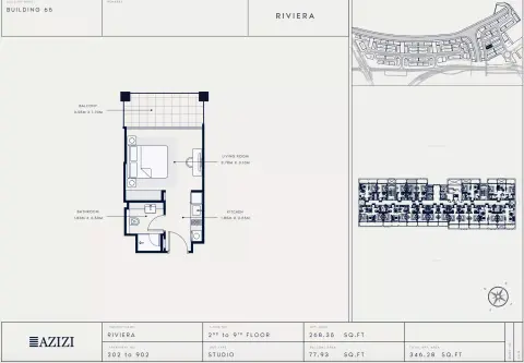 Azizi Riviera 65: Floor plan Type 202, 346 sq ft