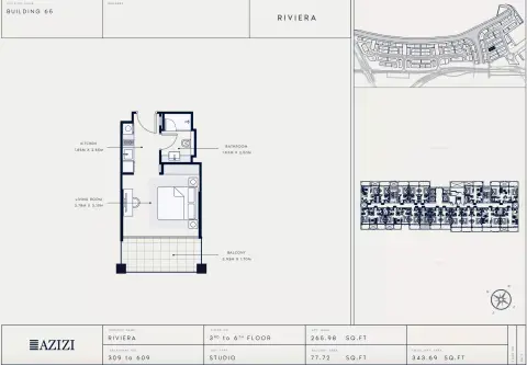 Azizi Riviera 65: Floor plan Type 309, 343 sq ft
