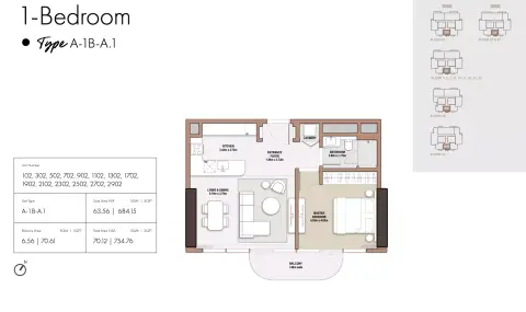 The edit at D3: Floor plan Type A1-Tower A, 754 sq ft