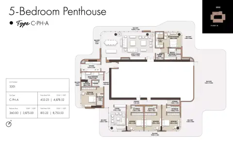 The edit at D3: Floor plan Type A1-Tower C, 8,753 sq ft