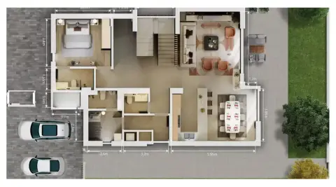 تشيون: مخطط الطابق type A, 3,381 sq ft