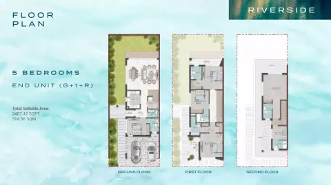 Damac Riverside: Floor plan Type A-Sage Tower, 3,407 sq ft