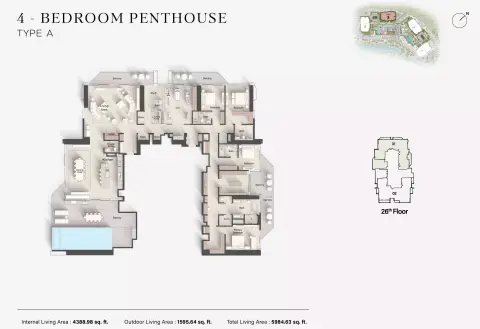Eltiera Views 3: Floor plan Type A, 5,984 sq ft