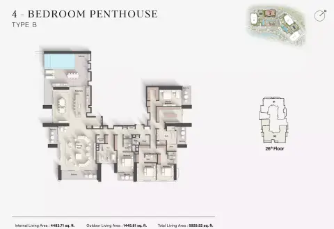 Eltiera Views 3: Floor plan Type B, 5,929 sq ft