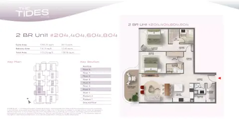 The Tides: Floor plan Type Unit 2204,404,604,804, 1,173 sq ft