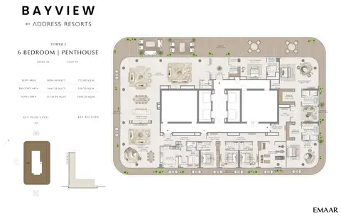 Bayview Tower 2 by Address Resorts: Plan Unit 1, Level 42, 11,738 sq ft