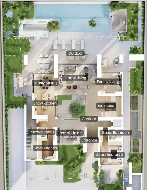 Nura: Plattegrond Type B, 15,184 sq ft