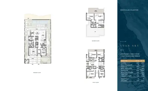 Frond B Beach Collection Villas BLUE HORIZON: Floor plan G + 2 (With Family Room + Roof Lounge & Terrace), 7,722 sq ft