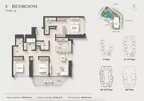 Altiera Heights: Floor plan Type A, 1,640 sq ft