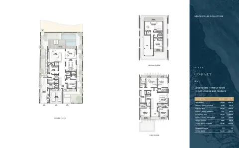 Frond D Beach Collection Villas BLUE HORIZON: Floor plan G + 2 (With Family Room + Roof Lounge & Terrace), 7,654 sq ft