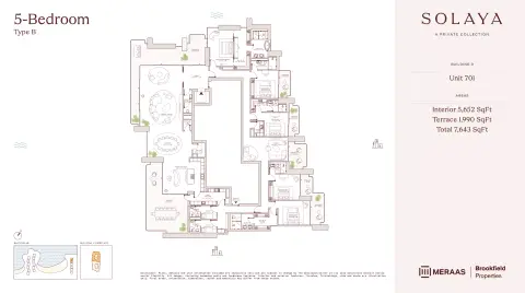 Solaya 1,2 and 3: Планировка Type B - T3, 7,643 sq ft