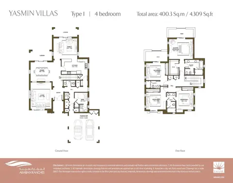 Arabian Ranches: Floor plan Type 1, 4,309 sq ft