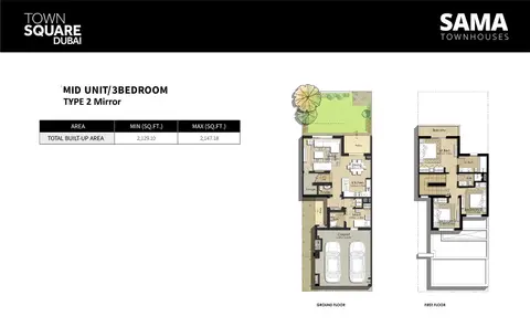 Sama Townhouses: Plan mid-unit-3bd-type2-mirror, 2,147 sq ft