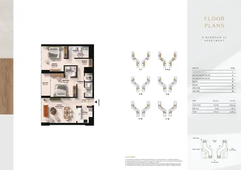 Cascada 1 at Waada: Floor plan TYPE 02 (UNIT 102-1308), 1,148 sq ft