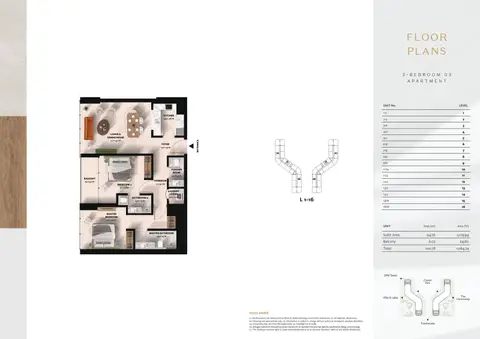 Cascada 1 at Waada: Floor plan TYPE 03 (UNIT 117-1608), 1,085 sq ft