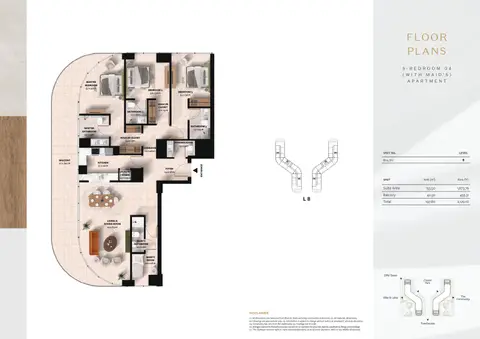 Cascada 1 at Waada: Floor plan TYPE 04 (UNIT 804 & 812), 2,129 sq ft