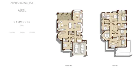 Aseel Villas: Floor plan 6 Bed - Type 3, Size 4622 Sq Ft, 4,622 sq ft