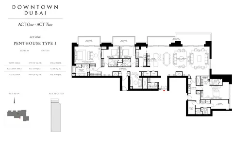 ACT Towers: Floor plan Act Towers One, Penthouse Type 1,Size 4470.25 Sq.ft, 4,470 sq ft