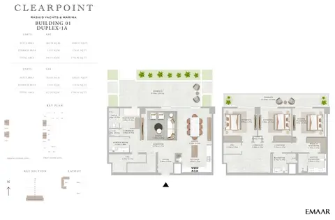 Emaar Clearpoint Mina Rashid: Floor plan Duplex-1A, 2,769 sq ft