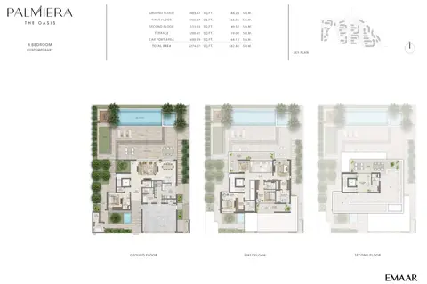Palmiera at The Oasis: Floor plan 4 Bedroom, Contemporary, 6,275 sq ft