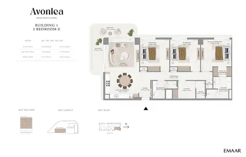Emaar Avonlea Mina Rashid: Floor plan Type E, 1,679 sq ft