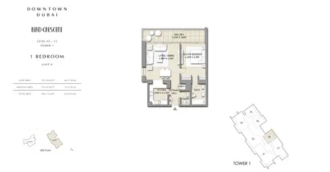 BLVD Crescent: 1 Bedroom Apartment Unit 6, size 906 Sq.Ft, 906 sq ft 户型图