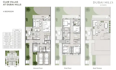 Club Villas: Планировка 4 Bedroom, 3,367 sq ft