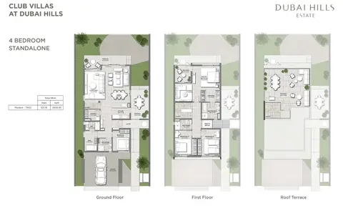 Club Villas: Планировка 4 Bedroom Standalone, 3,457 sq ft