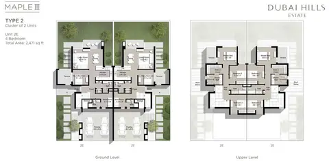 Maple III Townhouses: Floor plan T2-U2E-4BR_1, 2,471 sq ft