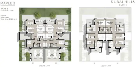 Maple III Townhouses: Floor plan T3-U3E-5BR, 2,726 sq ft
