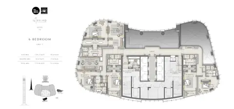 IL Primo: फ़्लोर प्लान 6 Bedroom Unit 1, Size 7774 sq ft, 7,774 sq ft