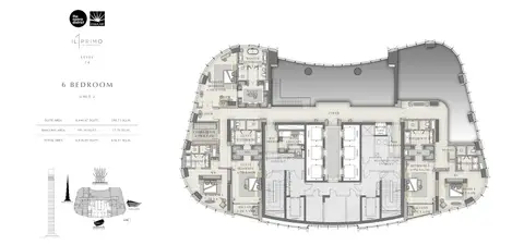 IL Primo: फ़्लोर प्लान 6 Bedroom Unit 2, Size 6636 sq ft, 6,636 sq ft