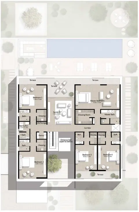 Fairway Vistas: Floor plan Villa-B1-7BR-FF-9212, 9,212 sq ft