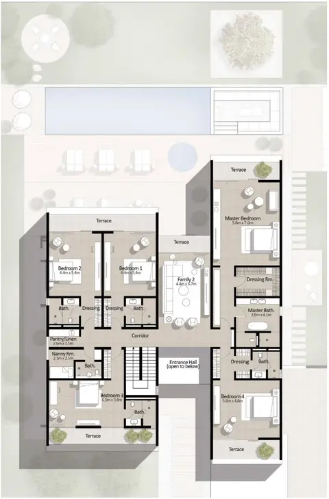Fairway Vistas: Floor plan Villa-B2-6BR-FF-8286, 8,286 sq ft