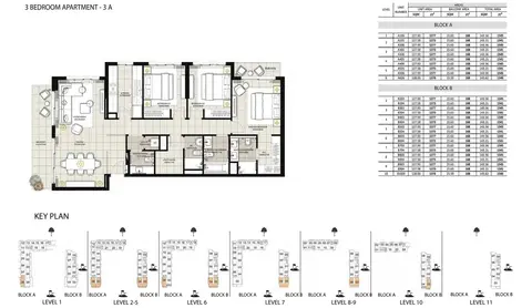 Golf Views Apartments: Floor plan 3 BEDROOM APARTMENT - 3 A, 1,541 sq ft