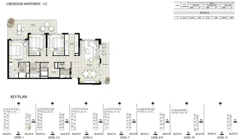 Golf Views Apartments: Floor plan 3 BEDROOM APARTMENT - 3 C, 1,727 sq ft