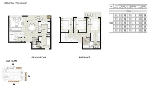 Golf Views Apartments: Floor plan 3 BEDROOM PODIUM UNIT, 1,542 sq ft