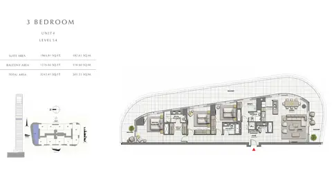 Grande at The Opera District: Plan 3bd-U3-L-54-3242.41-sqft, 3,242 sq ft
