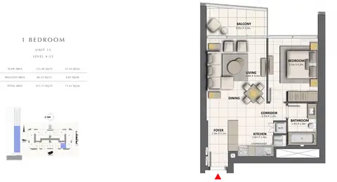 Grande at The Opera District: Plan 1bd-U11-L-4to52-811.71-sqft, 812 sq ft