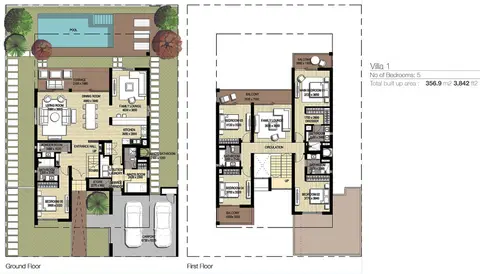 Golf Links Villas: Plan 5 Bedroom, Size 3842.00 Sq Ft, 3,842 sq ft