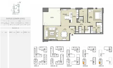 Park Point: Floor plan Duplex - Size 2770.5 sq ft, 2,771 sq ft