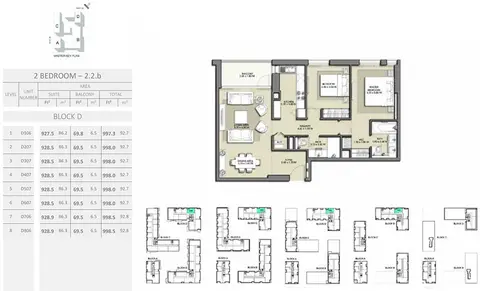 Park Point: Floor plan 2 Bedroom - Size 998.5 sq ft, 999 sq ft