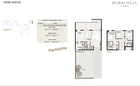 Park Ridge: Floor plan Podium-Townhouses type A, 2,564 sq ft