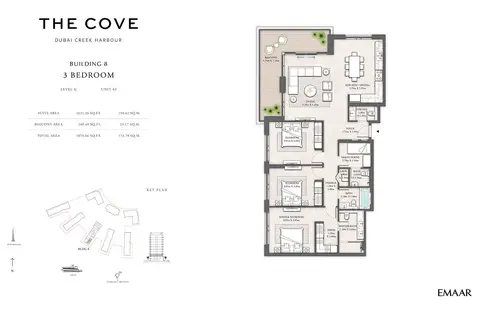 ذا كوف كريك هاربور: مخطط الطابق Level G, Unit 03, 1,871 sq ft