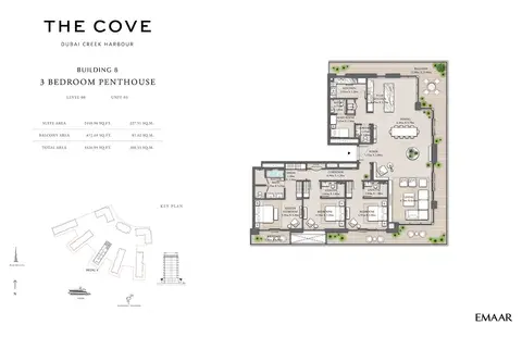 ذا كوف كريك هاربور: مخطط الطابق Level 08, Unit 03, 3,321 sq ft